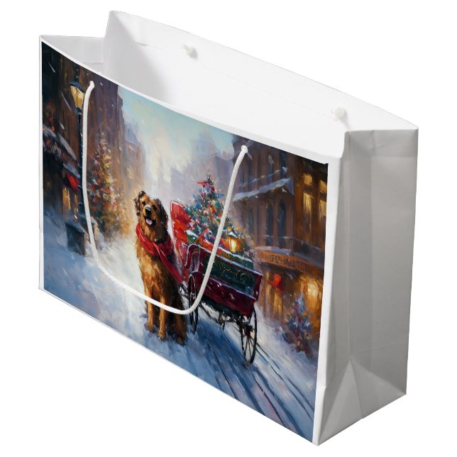 Irish Setter Christmas Festive Season  Large Gift Bag (Front Angled)