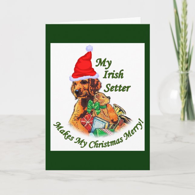Irish Setter Christmas Gifts Holiday Card (Front)