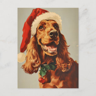 Irish Setter Christmas Postcard