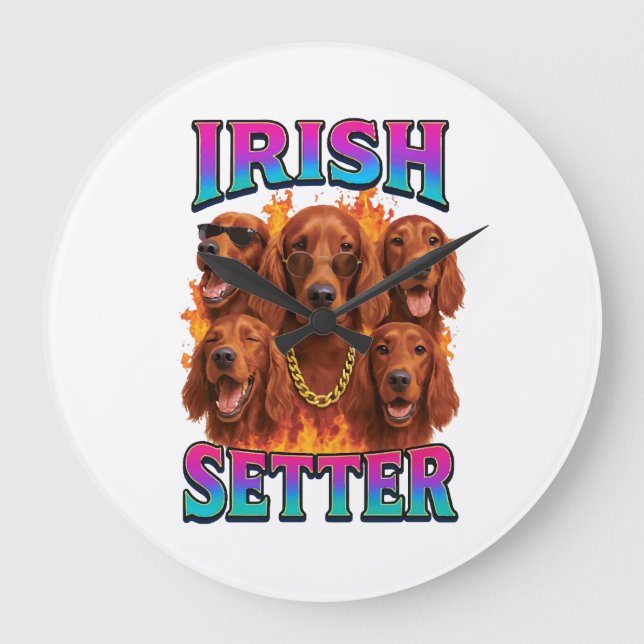 Irish Setter Copy Large Clock (Front)
