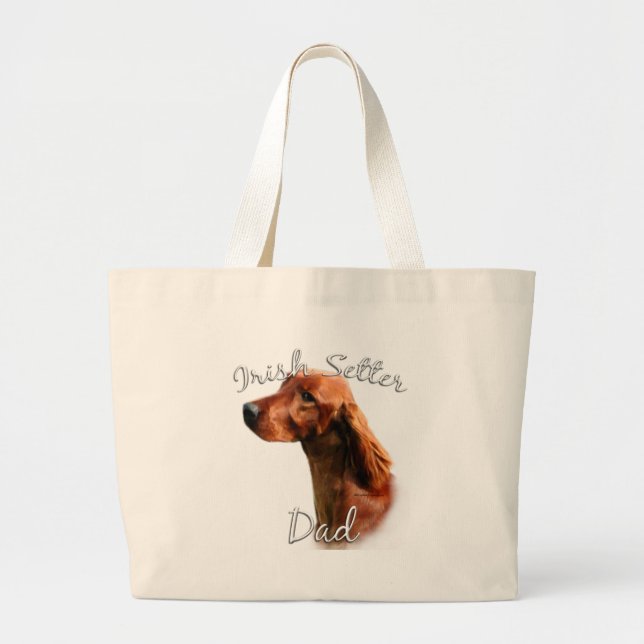 Irish Setter Dad 2 Large Tote Bag (Front)