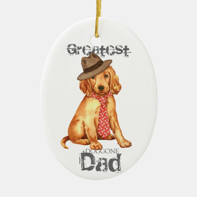 Irish Setter Dad Ceramic Tree Decoration (Front)