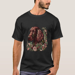 Irish Setter Dog Botanical Nature Inspired Illustr T-Shirt