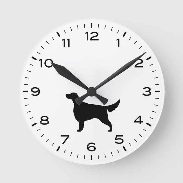 Irish Setter Dog Breed Silhouette Round Clock (Front)