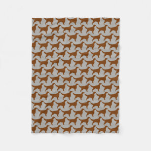 Irish Setter Dog Breed Silhouettes Pattern Fleece Blanket