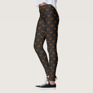 Irish Setter Dog Breed Silhouettes Pattern Leggings