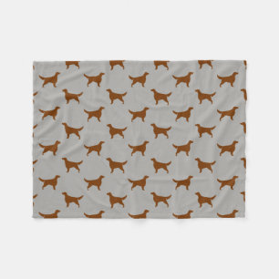 Irish Setter Dog Breeed Silhouettes Pattern Fleece Blanket
