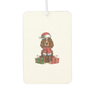 Irish Setter Dog Christmas Parties Holiday Santa D Car Air Freshener