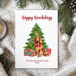 Irish Setter Dog Family Christmas Holiday Card