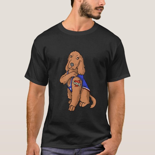 Irish Setter Dog Love Dad Puppy Owner  1 T-Shirt (Front)