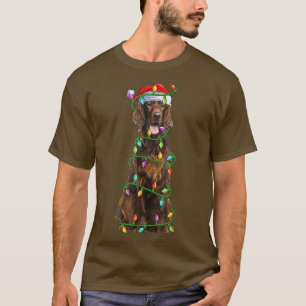 Irish Setter Dog Lover Xmas Santa Hat Irish Setter T-Shirt