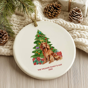 Irish Setter Dog Personalised Christmas Ceramic Tree Decoration