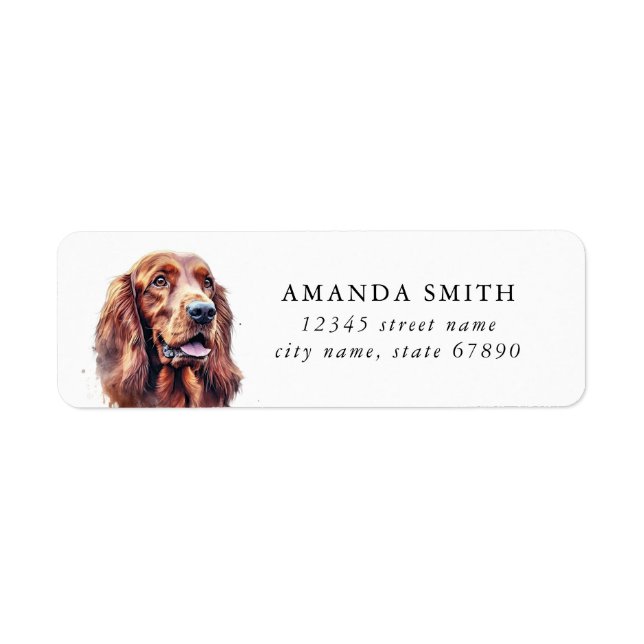 Irish Setter Dog Return Address Labels (Front)