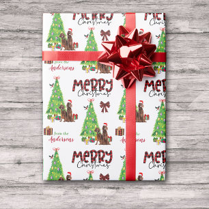 Irish Setter Dogs and Christmas Tree Wrapping Paper