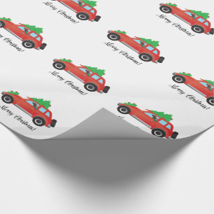 Irish Setter Driving a Car with a tree on top. Wrapping Paper