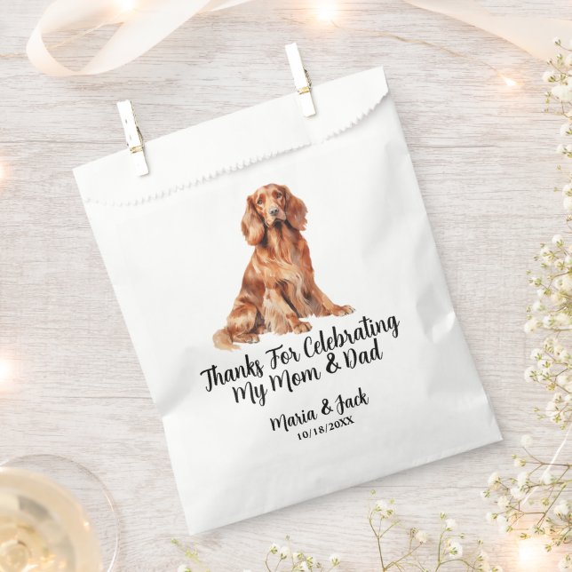 Irish Setter Full Colour Pet Wedding Favour Bags (Clipped)