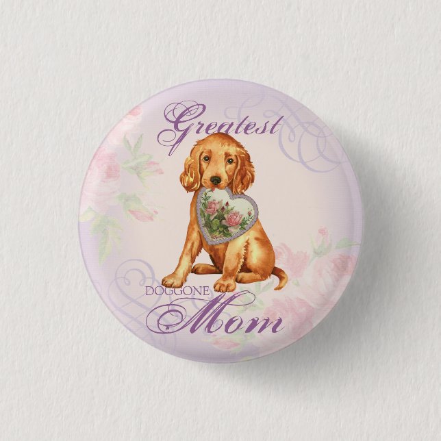 Irish Setter Heart Mum 3 Cm Round Badge (Front)