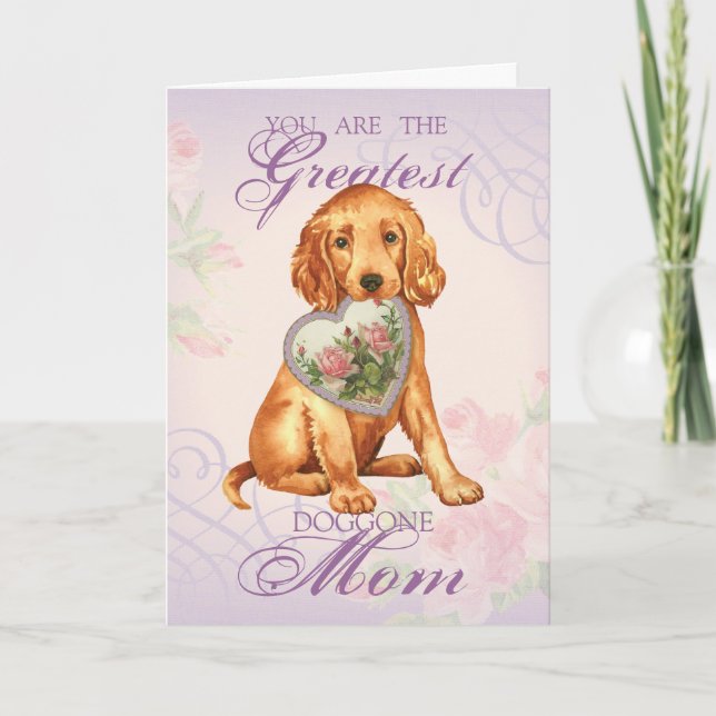 Irish Setter Heart Mum Card (Front)