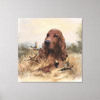 Irish Setter Hunting Pheasant ,Art