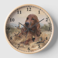 Irish Setter Hunting Pheasant ,Art