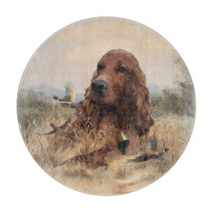 Irish Setter Hunting Pheasant ,Art Cutting Board