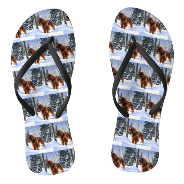 Irish Setter Let It Snow Christmas Jandals (Footbed)