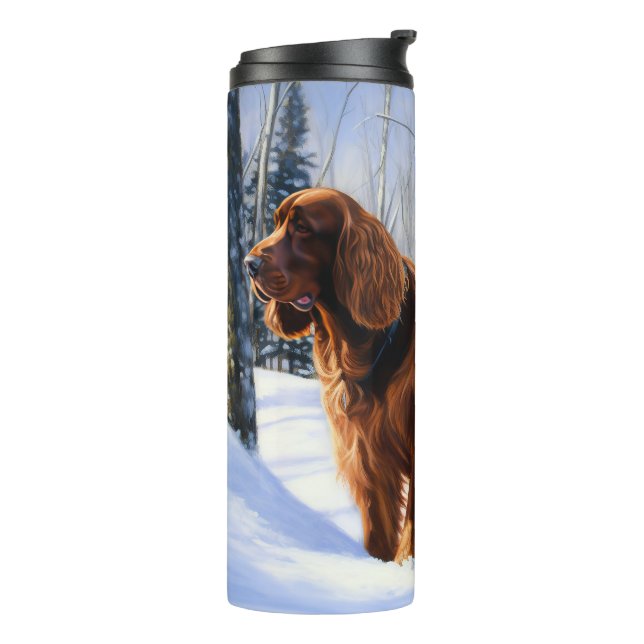 Irish Setter Let It Snow Christmas Thermal Tumbler (Rotated Left)