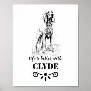 Irish Setter Life is better with Custom Dog Name Poster