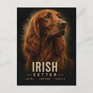 Irish Setter Loyal Loving Family Dog Portrait Postcard