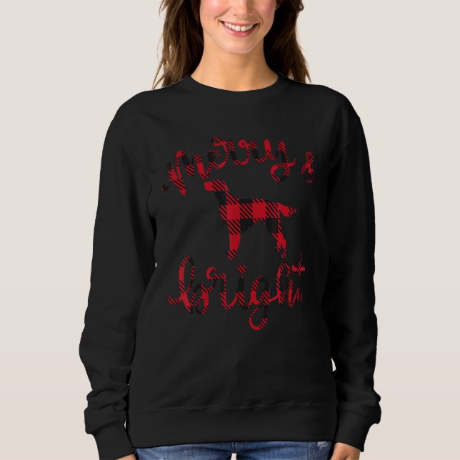 Irish Setter Merry Christmas Buffalo Plaid Dog Cut Sweatshirt (Front)