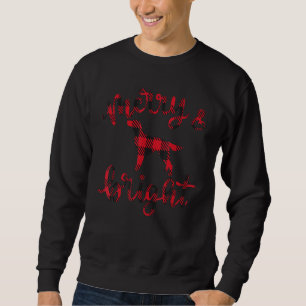 Irish Setter Merry Christmas Buffalo Plaid Dog Cut Sweatshirt