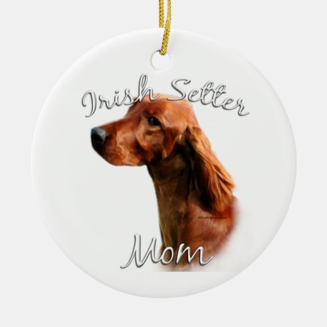 Irish Setter Mum 2 Ceramic Tree Decoration (Front)