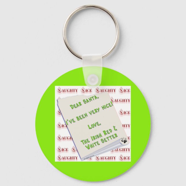 Irish Setter Naughty Nice Key Ring (Front)