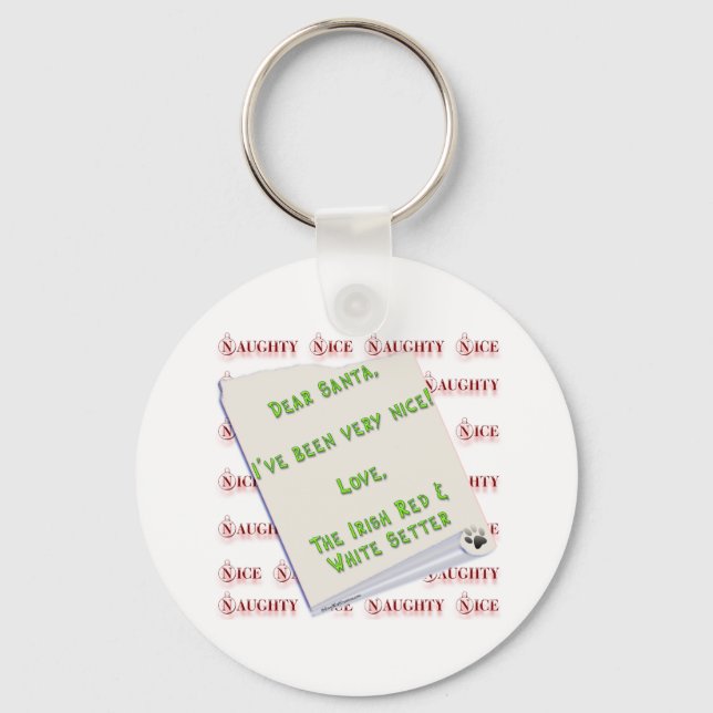 Irish Setter Naughty Nice Key Ring (Front)