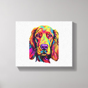 Irish Setter Neon Design Canvas Print