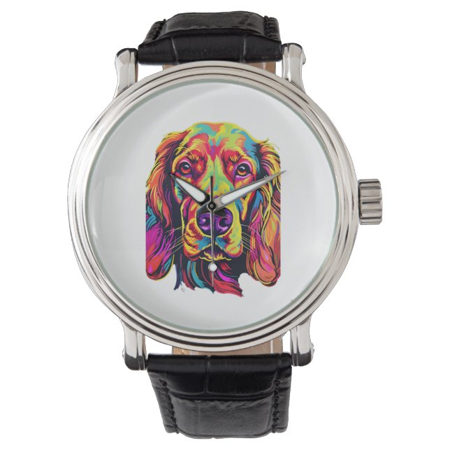 Irish Setter Neon Design   Watch (Front)
