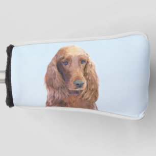 Irish Setter Painting - Cute Original Dog Art Golf Head Cover