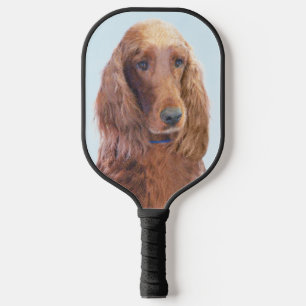 Irish Setter Painting - Cute Original Dog Art Pickleball Paddle