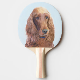 Irish Setter Painting - Cute Original Dog Art Ping Pong Paddle
