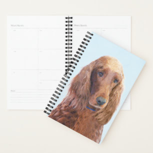 Irish Setter Painting - Cute Original Dog Art Planner