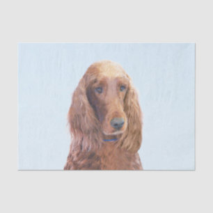 Irish Setter Painting - Cute Original Dog Art Tissue Paper