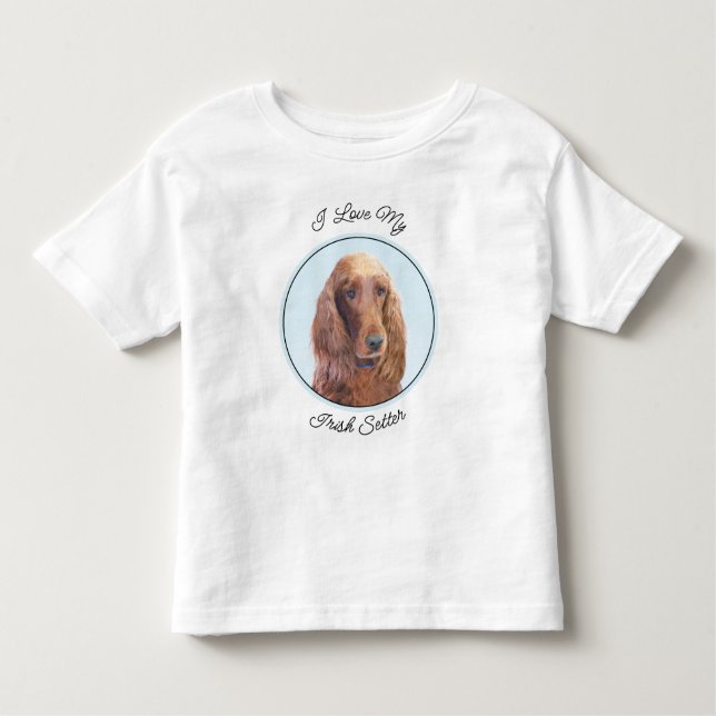 Irish Setter Painting - Cute Original Dog Art Toddler T-Shirt (Front)