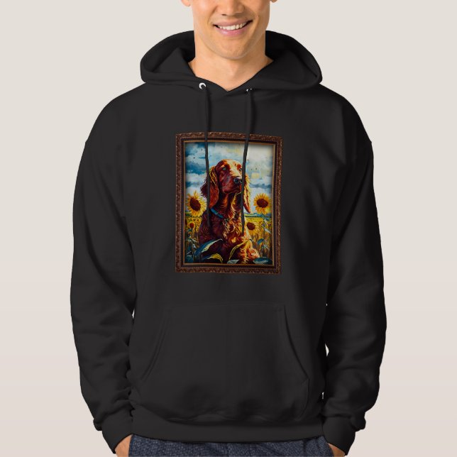 Irish Setter Painting Sunflower Flower Mom Women F Hoodie (Front)