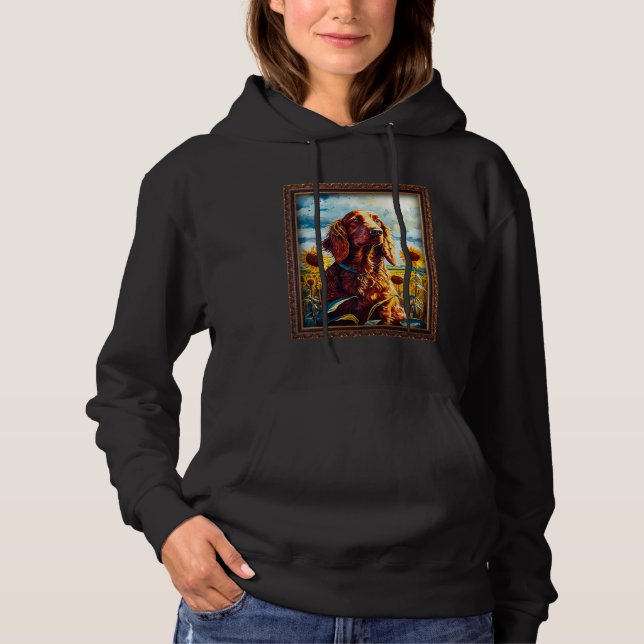 Irish Setter Painting Sunflower Flower Mom Women F Hoodie (Front)