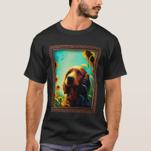 Irish Setter Painting Sunflower Flower Mum Women F T-Shirt
