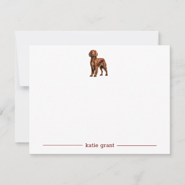 Irish Setter Personalised Note Cards (Front)