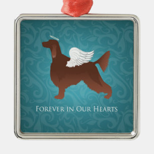 Irish Setter Pet Memorial Angel Dog Design Metal Tree Decoration