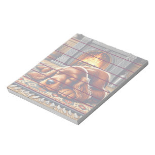 Irish Setter Puppy Sleeping by a Warm Fireplace Notepad