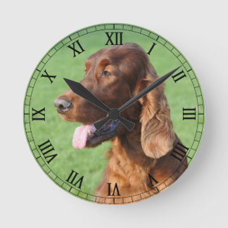 Irish Setter Round Clock