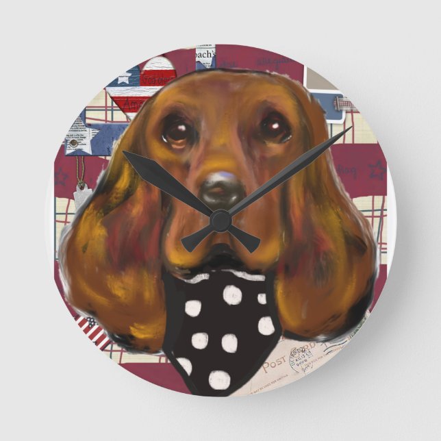 IRISH SETTER ROUND CLOCK (Front)